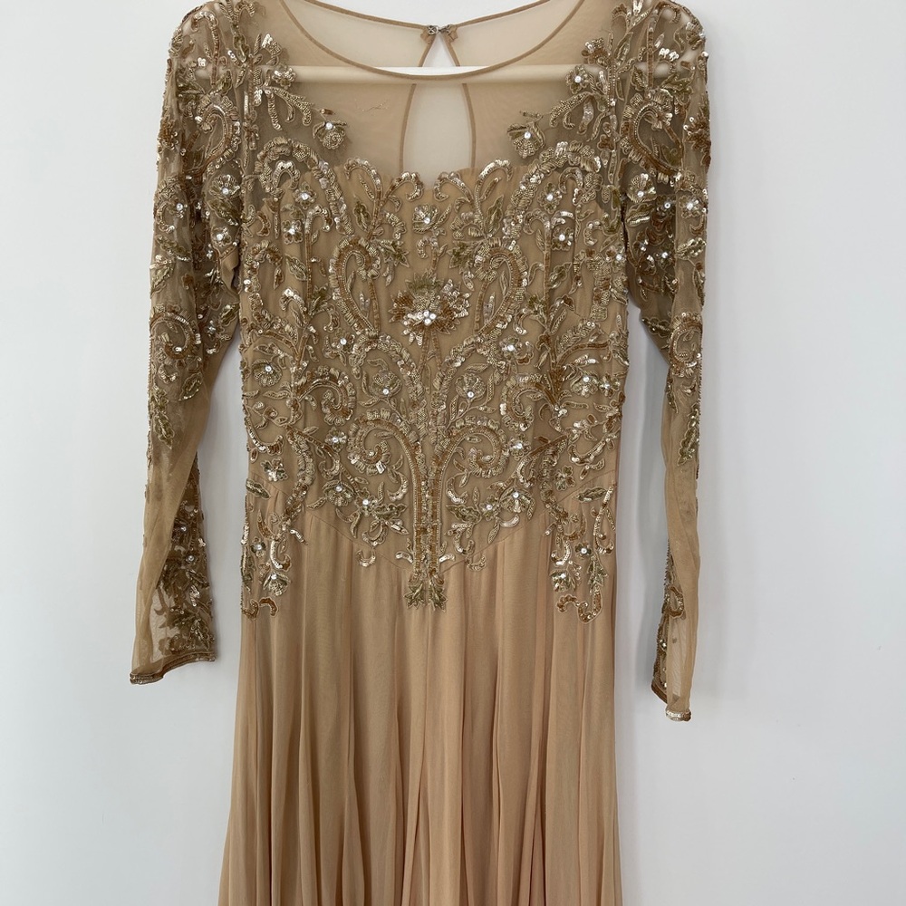 Designer Malasha Glamorous Elegant Long Sleeve Embellished Dress